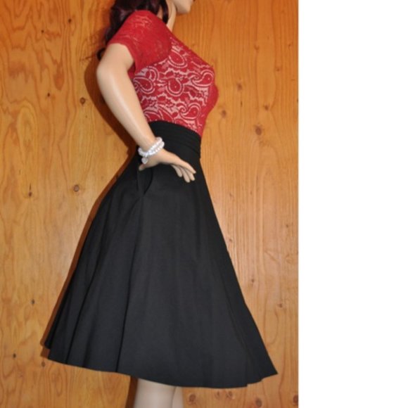 Dress Women's Retro Vintage lace short sleeve Rockabilly Classy 50's style - Picture 4 of 6